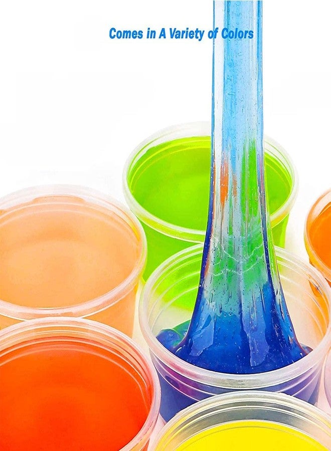 Firstly Traders Set of 18 Flexible Crystal Slime Magic Mud Soft Transparent Jelly with Straws, Clay Modelling Tools Non Toxic - Multi Color - Image 2